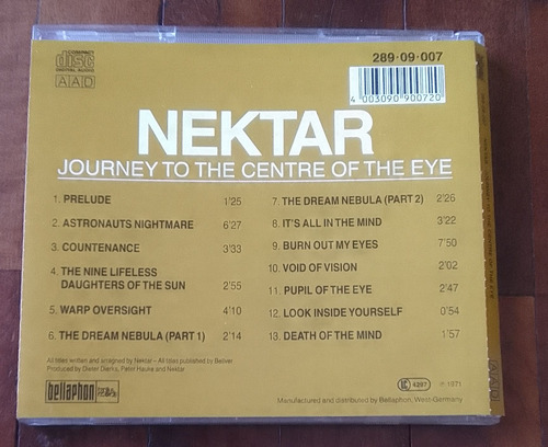 Nektar - Journey To The Centre Of The Eye/ 1a Ed. Alemán/ Cd Estándar (Usado)