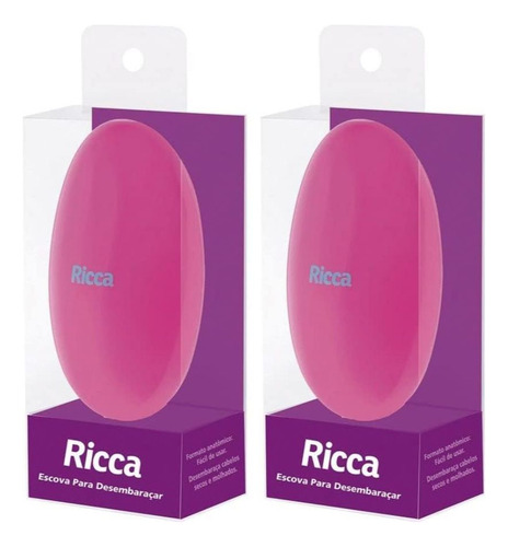 2 Escovas De Cabelo Ricca Flex Hair Rosa/roxa Nº 118