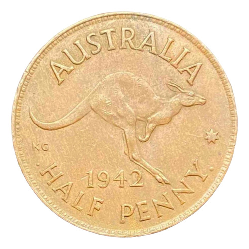 Australia - 1/2 Penny - Año 1942 - Canguro - Km #41