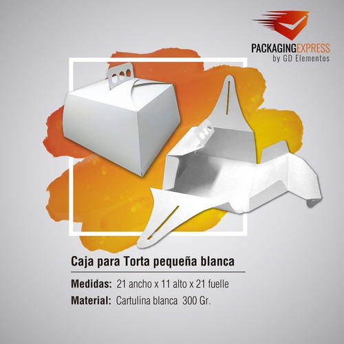 Cajas Para Tortas Chicas Tartas 21x21x11 Pack X 25 U
