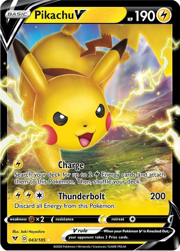 Cartas Pokemon Pikachu V 043/185 Vivid Voltage Viv