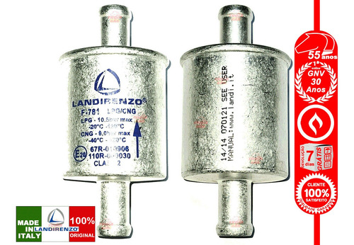 Imagem 2 de 6 de 2 Filtros Para Gnv 5a Geracao 14mm Landi Renzo Italiano Gas