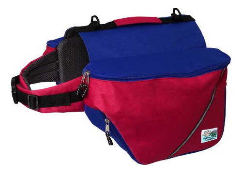 Doggles Mochila Para Perros, Mediana, Rojo/azul