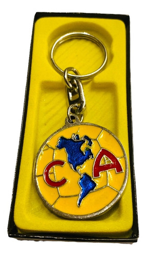 Llavero Metal Club America Color Cajita De Regalo Futbol