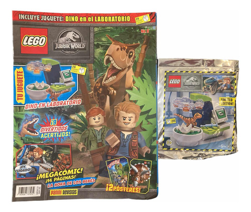 Revista Lego Jurasicc World Con Dino En Laboratorio