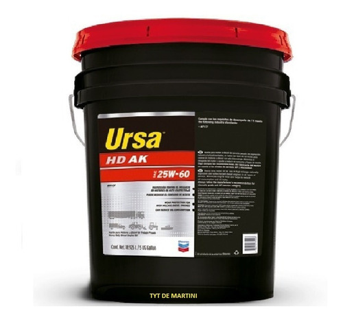 Ursa Hd Ak 25w60 Balde 18,9 Litros Alta Viscosidad - Tyt