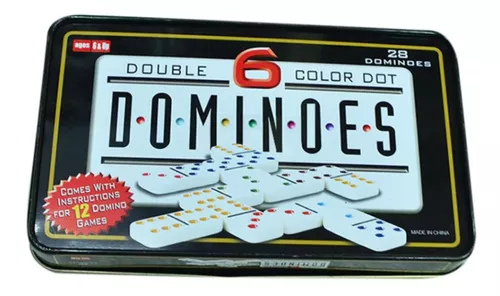 Jogo De Dominó Profissional Osso Colorido 28 Pedras Dominoes