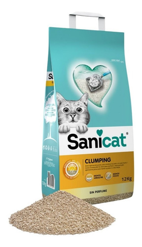 Imagen 2 de 9 de Sanicat Arena Sanitaria Gato Aglutinante 12kg/ Fauna Salud