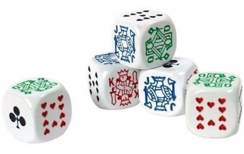 Set Juego De Mesa Dados De Poker Importados Cubilete Yahtzee