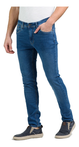 Jean Azul Slim Fit Elastizado Moda Hombre Mistral 50135