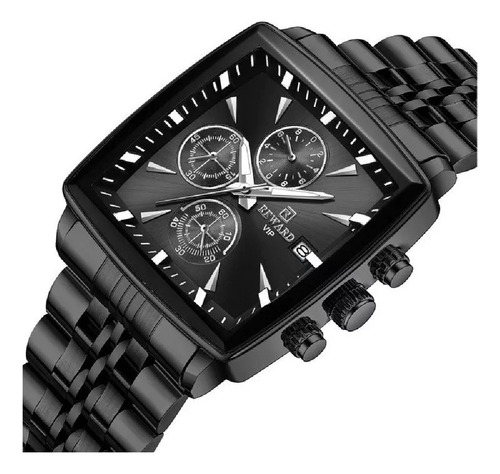 Reloj Cuadrado De Lujo De Acero Inoxidable Con Cronógrafo Re