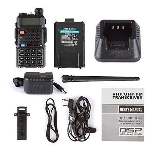 Baofeng Uv-5r Radio Doble Banda, Dos Vías, Negra