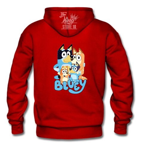 Poleron Con Cierre + Botella, Bluey Y Bingo, Serie Animada Infantil, Comedia, Xxxl