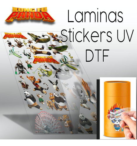 Stickers Uv Dtf Kunfú Panda