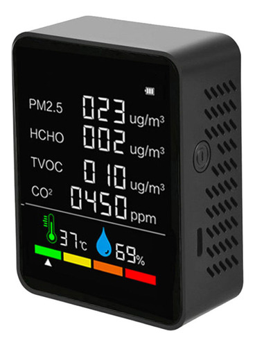 Medidor De Calidad De Aire Pm2.5 Hcho Co2 Tvoc Temperatura 