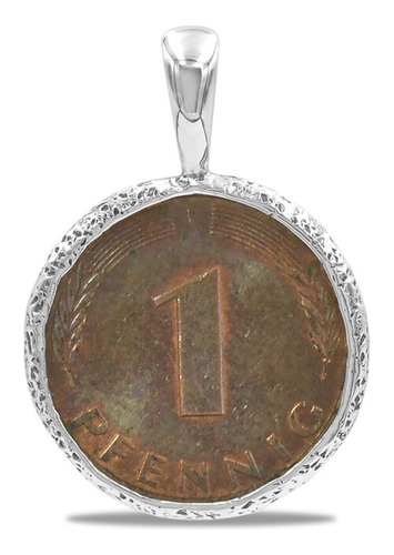 Dije Con Moneda I Pfennig De Alemania En Plata De Ley