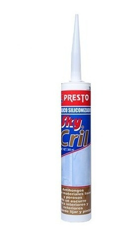 Sellador Acrílico Sky Cril Presto Blanco 300ml Caja24pza