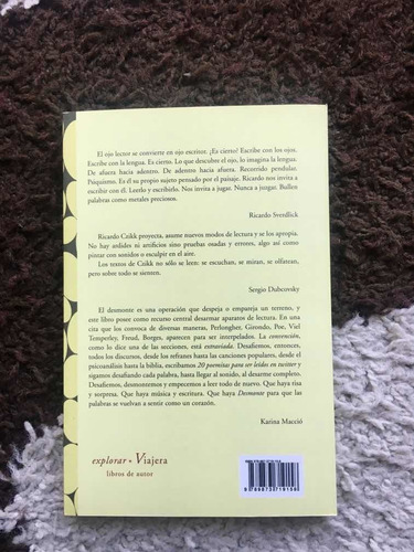 Imagen 2 de 2 de Libro Poesía Desmonte Ricardo Czikk Viajera Editorial