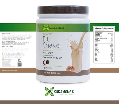 Bajar De Peso | Malteada Non Lipo Fit Shake 580 G | Nuez Nuez