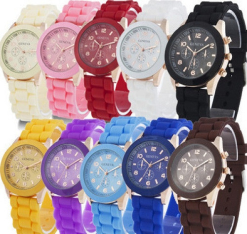 20 Relojes Ginebra Silicona Moda Mujer Regalo Mayoreo