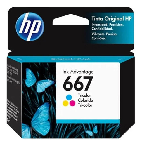 Cartucho De Tinta Hp 667 100 Páginas Tricolor