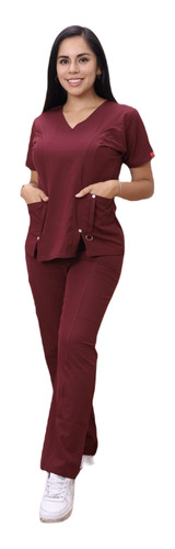 Uniforme Medico Scrub Mujer, Guinda