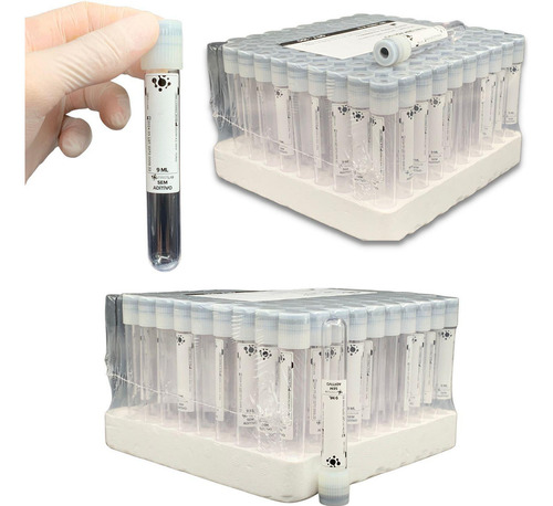 Tubo Branco Coleta Vacuo Sem Aditivo 9ml Prp Prf Rack 100