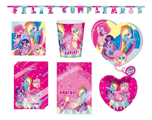 Pack Cumpleaños My Little Pony X 6 Cotillón Activarte