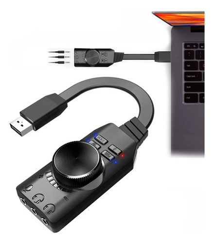 Tarjeta De Sonido Usb Externa Audio 7.1 Con Cable Gamer Pc