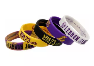 5 Pulseras Lebrón James Lakers Nba Silicon Rostro