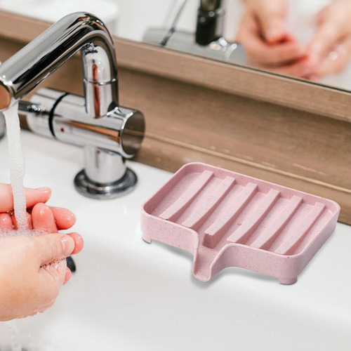 Jabonera De Baño Jabonera Con Bandeja De Drenaje Rosa