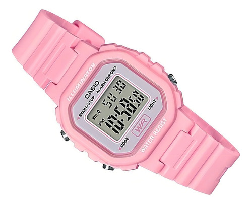 Reloj Casio Modelo: La-20wh-4a1cf Correa Rosa Bisel Rosa Rosa Claro Rosa Claro Rosa Pálido