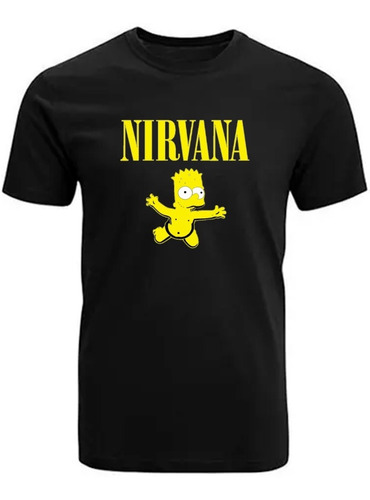 Polera Nirvana Bart Simpson / Musica/ 100% Algodon