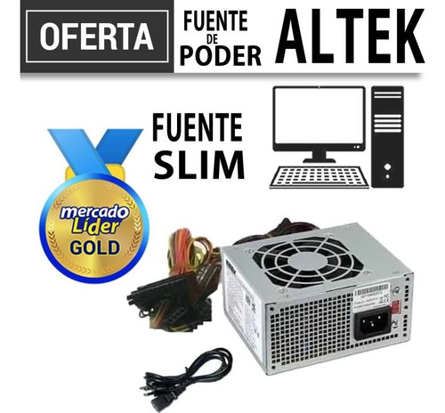 Fuente De Poder Pc Altek / Ins 850w Normal / Slim Ide Sata
