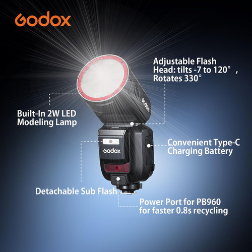 Godox V100 C Godox Flash Para Canon - 100ws Ttl Flash Para