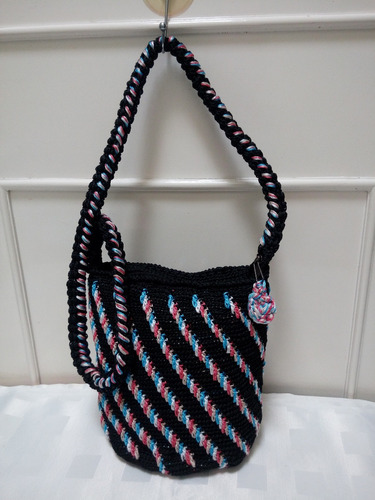 Bolso Tejido A Crochet. Negro  Jeannetmy