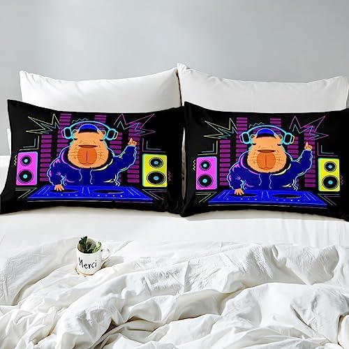 Erosebridal Juego De Cama De Capibara Queen Para Niños Y Niñ