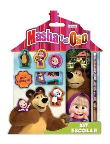 Kit Escolar Con Forma De Casa Masha Y El Oso Tapimovil 2915