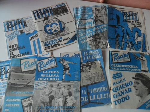 Lote 9 Revistas Racing  Club Futbol Antiguo 