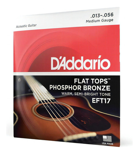 Encordoamento Violão Aço 13-56 D'addario Flat Tops Eft17