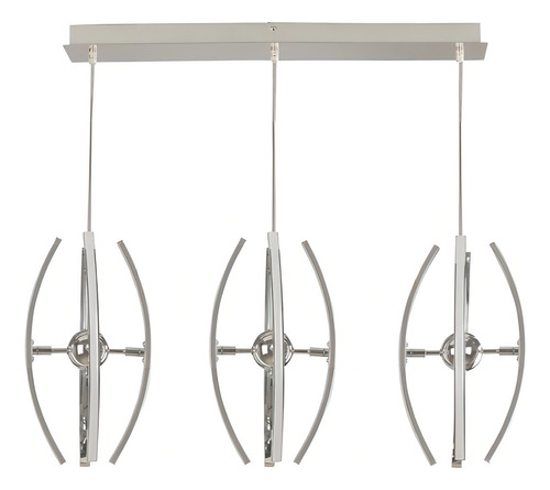 Colgante Triple Ajustable P/techo, Cl-3026-led/cr, Calux Color Cromo