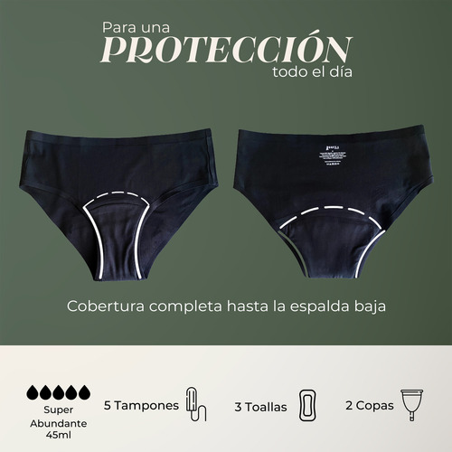 Kit X3 Calzones Menstruales Super Abundante Reutilizable