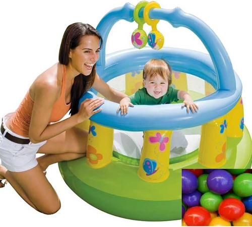 Corralito Pelotero Inflable Niños Gimnasio + 50 Pelotas--18 