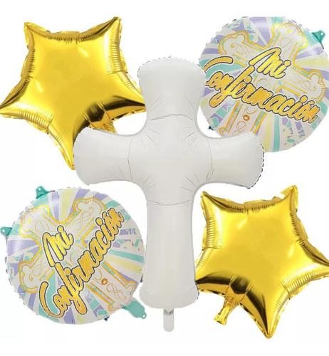 Set De 5 Globos Para Decoracion De Confirmacion