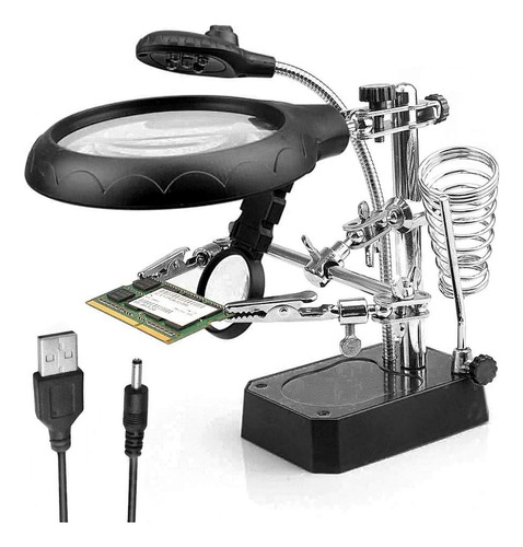 Lupa De Mesa Luz Led Y Usb Para Trabajo De Precisión Laborat