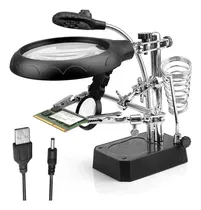 Comprar Lupa De Mesa Con Luz Led Para Trabajos De Precisión Usb ©  