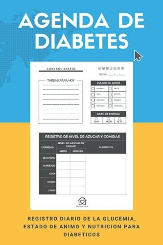 Libro : Agenda De Diabetes Registro Diario Control Glucosa 