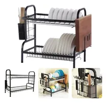 Comprar Escurridor Secaplatos Secador De Loza Color Negro 2 Niveles