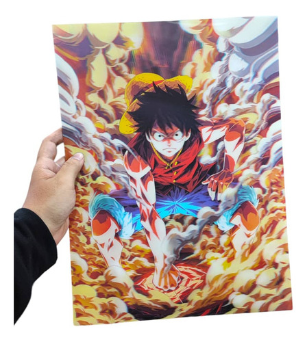 Posters 3d One Piece Luffy Zoro Anime 