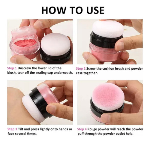 Blusher De Almofada De Maquiagem Com Veludo De Longa Duração
